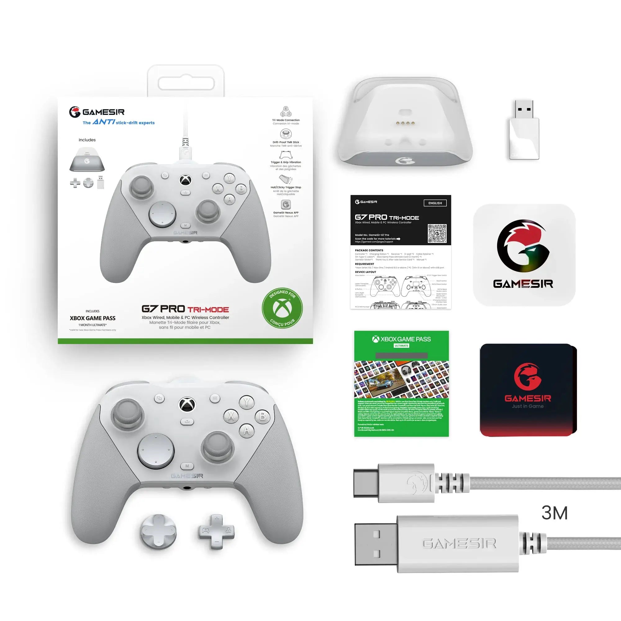 GameSir G7 Pro Wired Xbox Controller With Charging Dock For Series X And Series S Xbox One X S PC Steam Android
