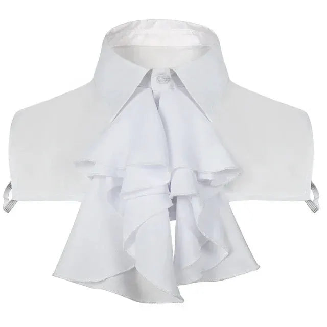 Vest by Simples Market; white men's vest with cascading ruffle front for renaissance/steampunk formal suit