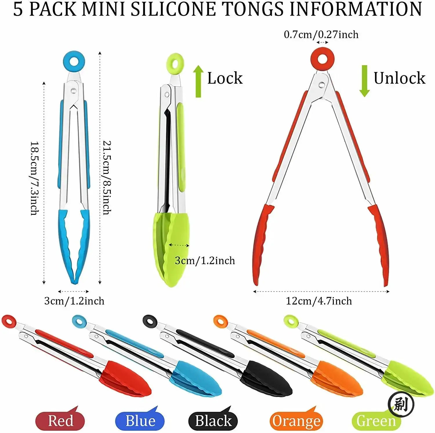 Stainless Steel Tongs With Silicone Tips And Locking Mechanism In 7 9 And 12 Inch Sizes For Precision All Purpose BBQ