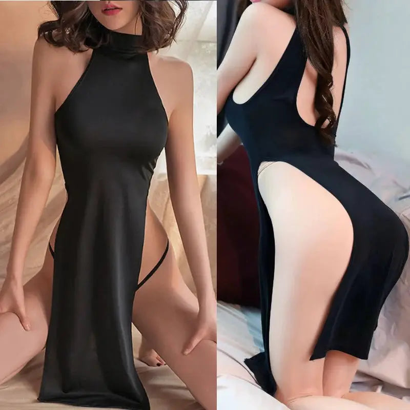 LaceLuxe Women Nightgown Set With Panties Soft Polyester Lace Sleepwear For Seductive Romantic Moments