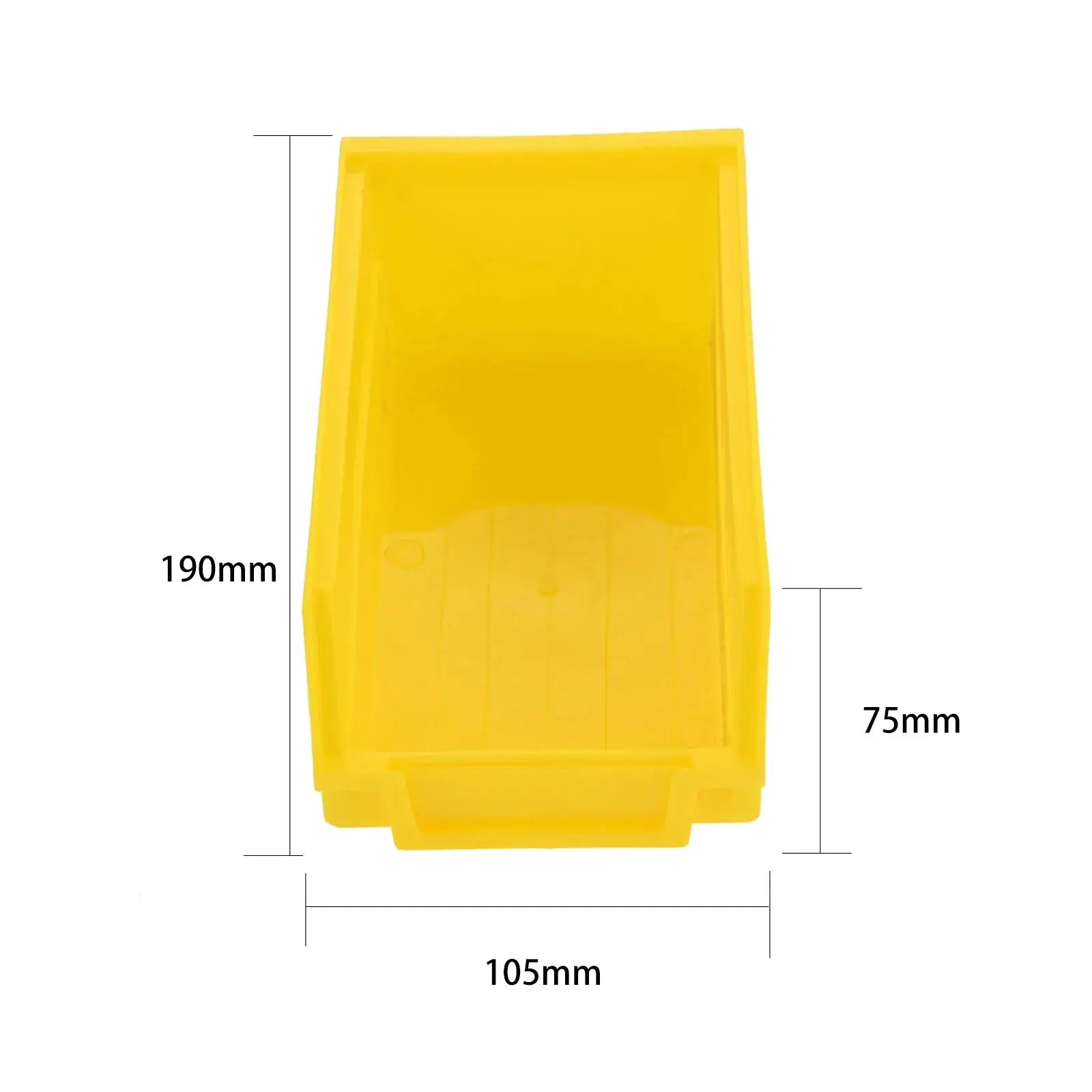 ABS stackable storage bin by Simples Market in yellow plastic, 105x75x190mm