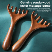 Sandalwood Meridian Massage Comb 6 Claw Head Massager Anti Static