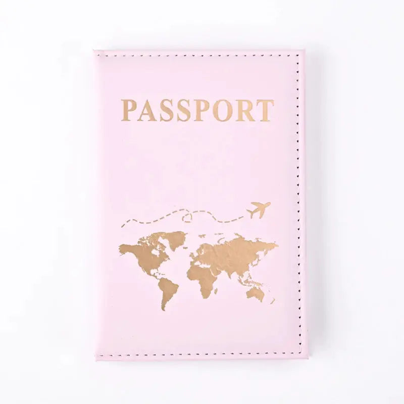 World Pattern Passport Holder PU Leather Protective Cover Travel Wallet Card Case Unisex Gift