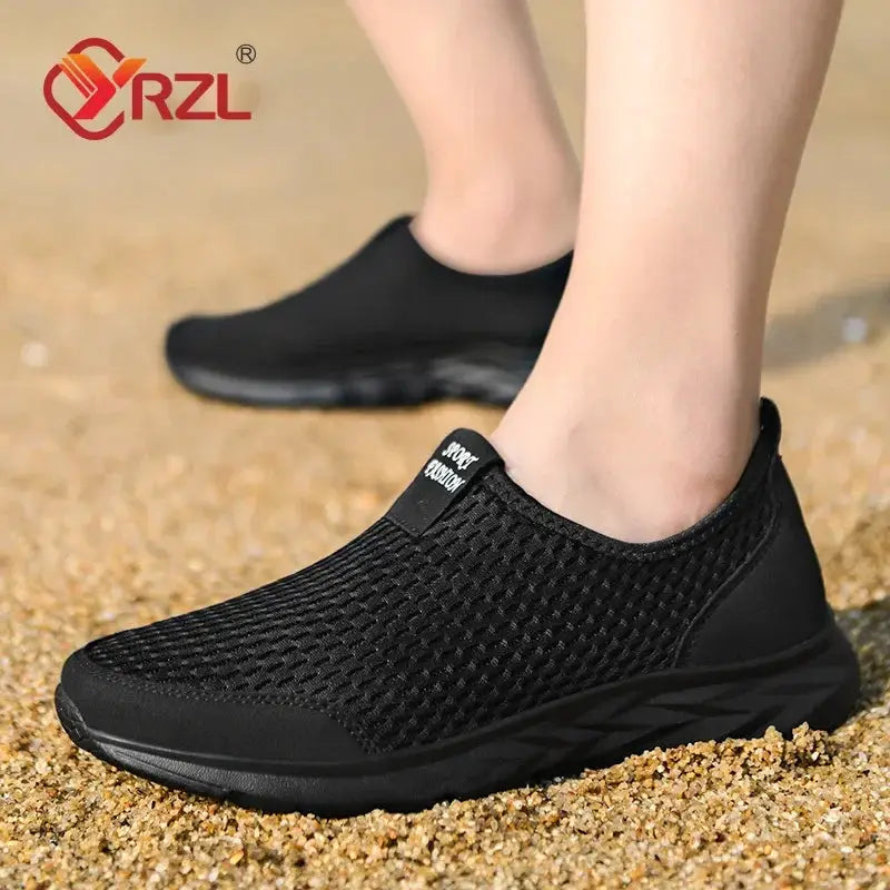 YRZL Mens Breathable Mesh Sneakers Casual Shoes Tennis Outdoor Non Slip Outsole Lightweight Walking Loafers