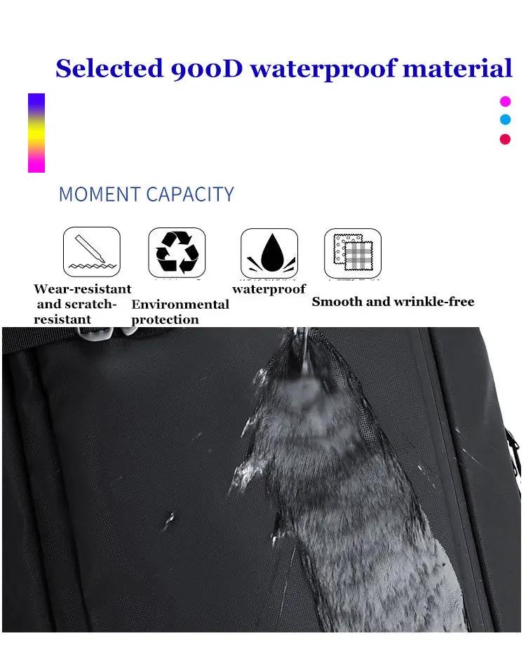 Simples Market LED Display backpack, black waterproof material, fits 15.6-inch laptops