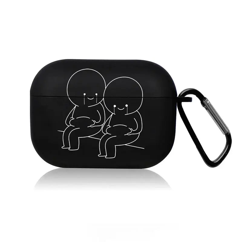 AirPods Pro Case Cute Black TPU Cartoon Design Protective Cover For AirPods Pro 1 2 3 4