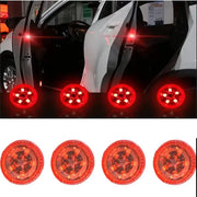 Simples Market 4pc universal LED car door safety warning lights, red magnetic sensor strobe