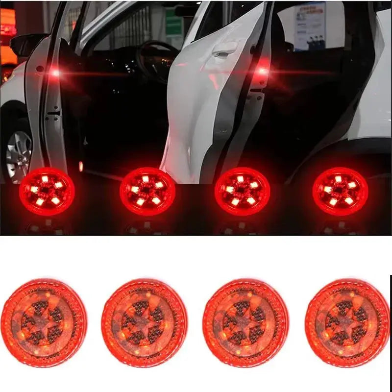 Universal LED Car Door Opening Safety Light Magnetic Sensor Anti Collision Strobe Alarm 1 2 4 Pack