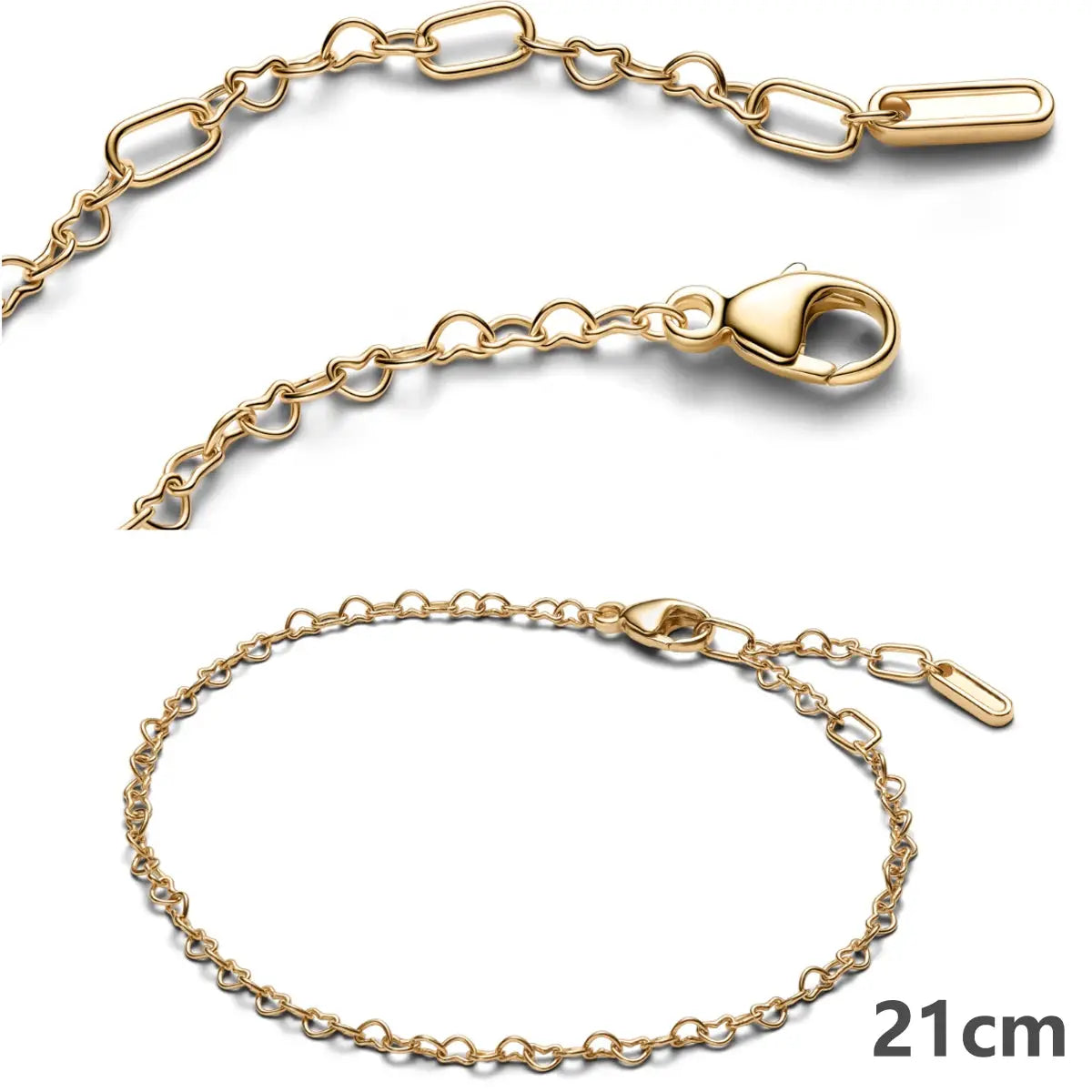 Bracelet gold-tone chain with lobster clasp, 21 cm length.