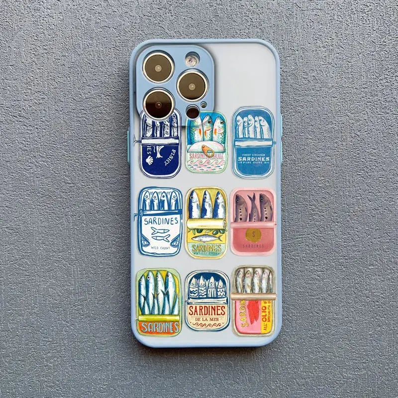Sardines Color Fish Phone Case Shockproof Semi Wrapped Protection for iPhone 11 12 13 14 15 16 17 Pro Max