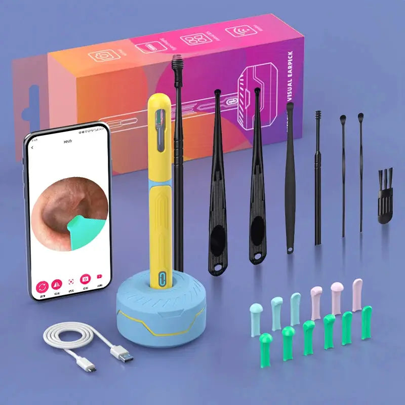 NK3 Pro Ear Cleaner With Camera Set 1296P HD Camera 360 Degree Wide Angle Lens For Precise Wax Removal