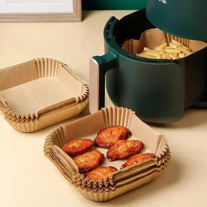 Disposable Air Fryer Parchment Paper Liners For Square And Round Pans Nonstick Oil Absorbing Mat Kitchen Oven