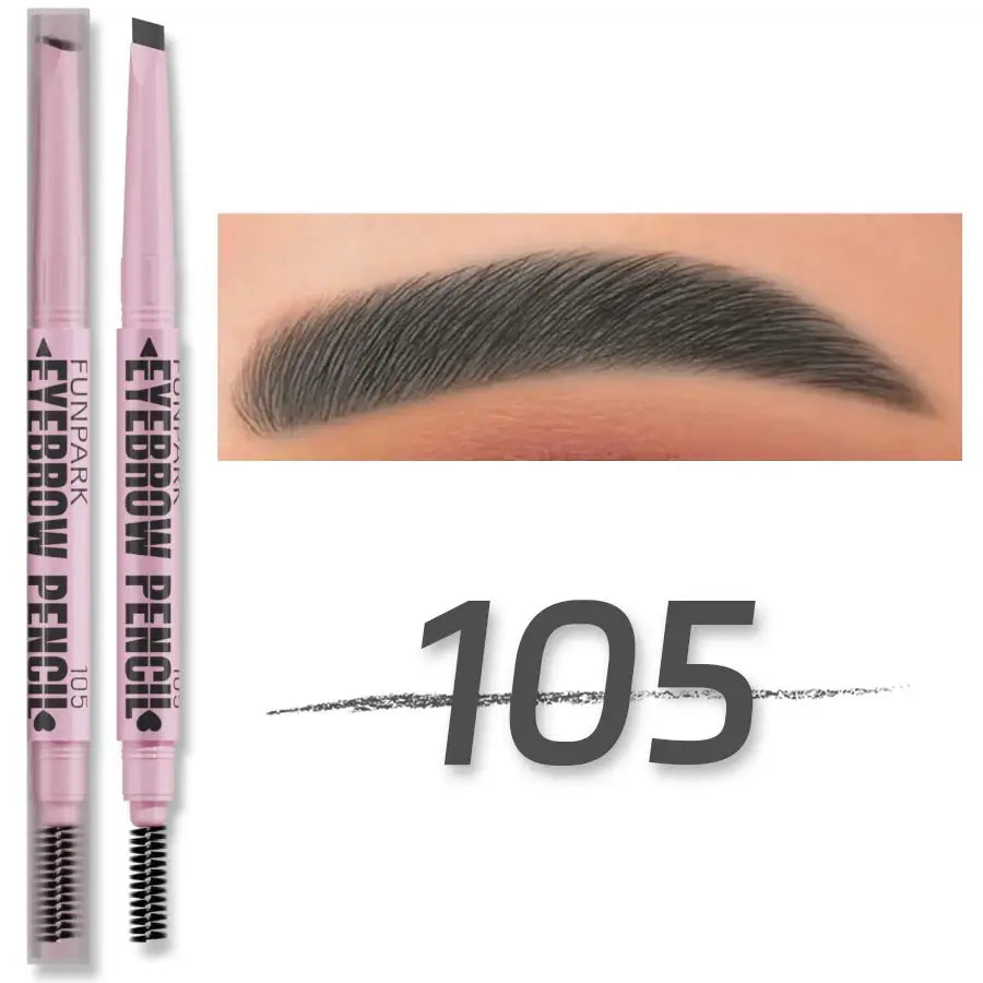 Glamourix 2 In 1 Eyebrow Pencil And Brush Waterproof Long Lasting Five Colors For Natural Definition