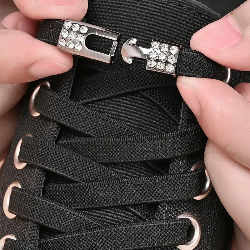 SparkLace No Tie Diamond Buckle Elastic Shoelaces For Kids And Adults Easy Slip On Convenience For Sports Casual Shoes