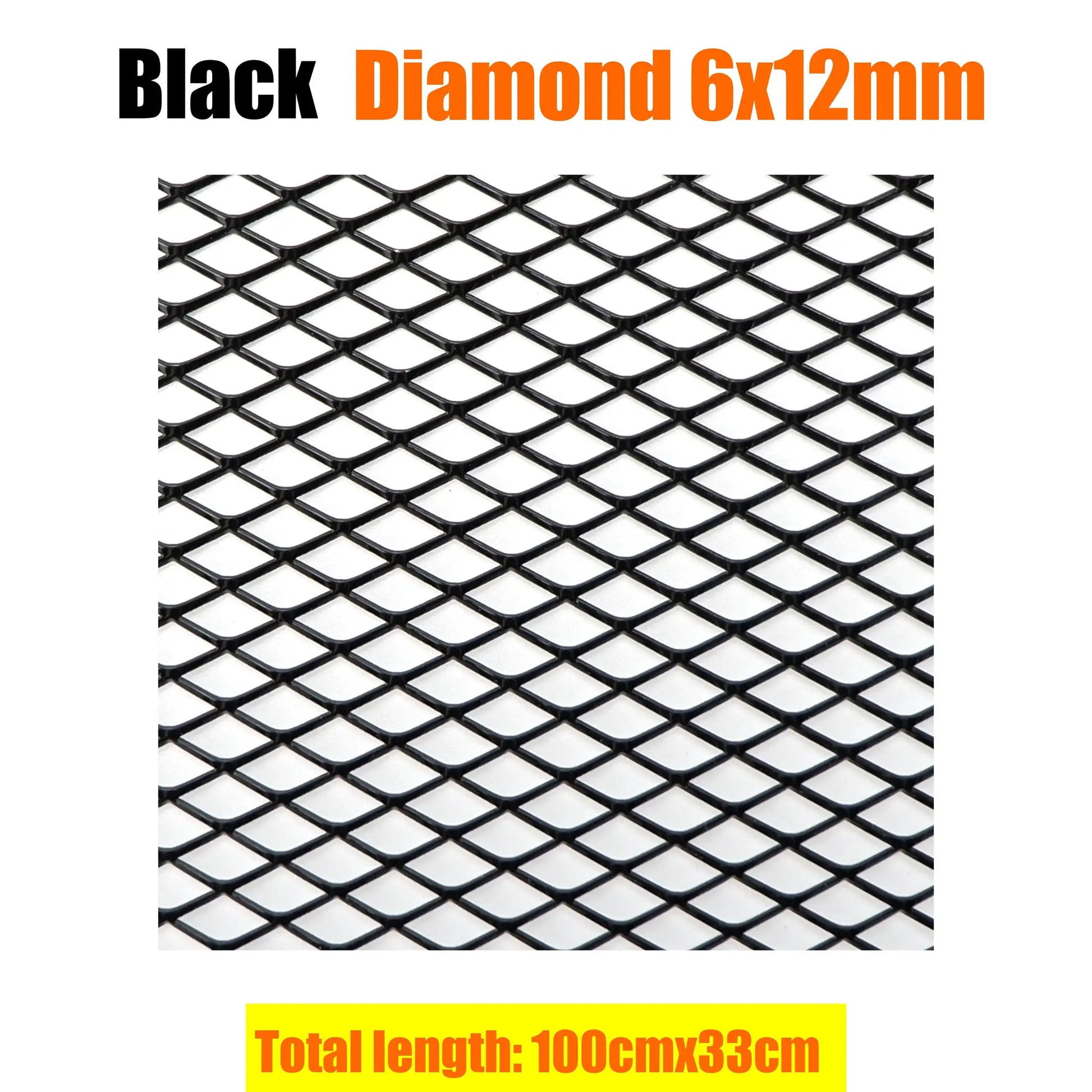 Simples Market black diamond mesh car bumper grille, 100x33cm