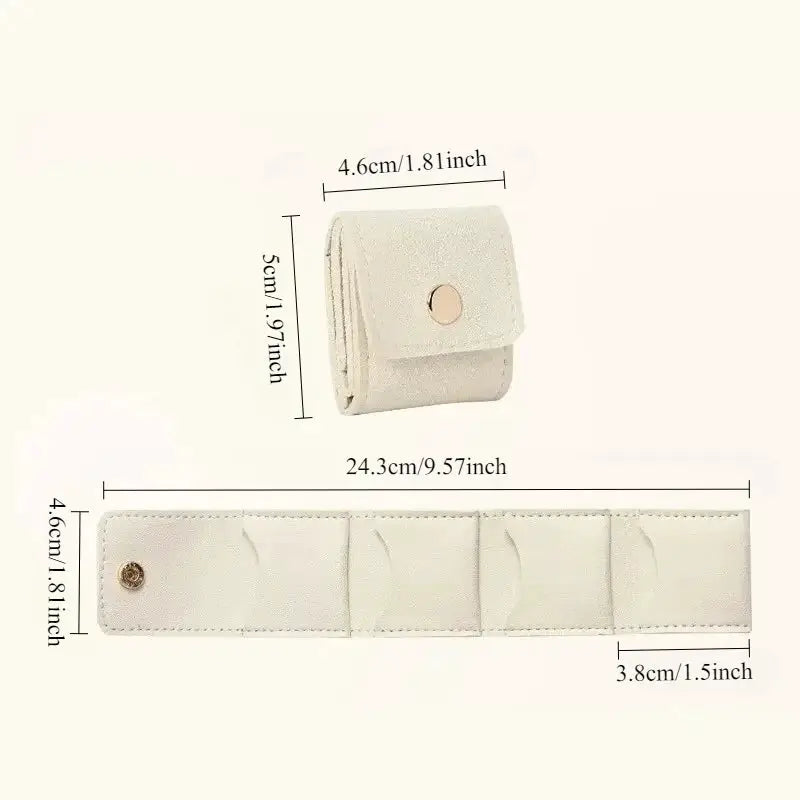 Mini Folding Leather Jewelry Bag For Earrings And Necklace Storage Portable Travel Jewelry Box