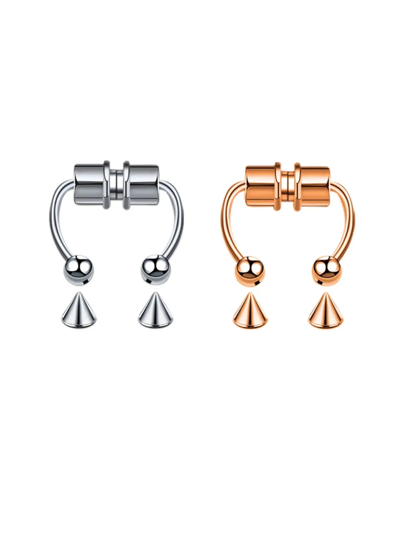 Magnetic Nose Ring Set Stainless Steel Horseshoe Clip Non Pierced Nose Hoop Easy Non Piercing Jewelry Two Pcs Or Five Pcs