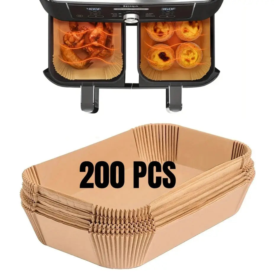Air Fryer Paper Liners Disposable Parchment Paper Oil Proof Waterproof Nonstick Round, Square And Rectangle