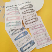 Korean Chic 4 Piece Plaid BB Hairpins Set Durable Alloy Korean Style Hair Clips For Girls And Women