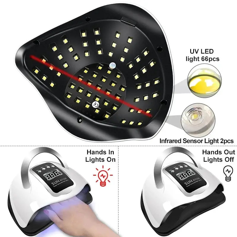 Nail polish kit with acrylic poly gel set and UV nail lamp