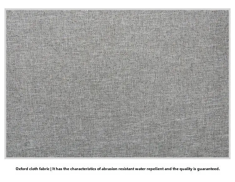 Oxford cloth fabric swatch in grey with abrasion-resistant, water-repellent finish.