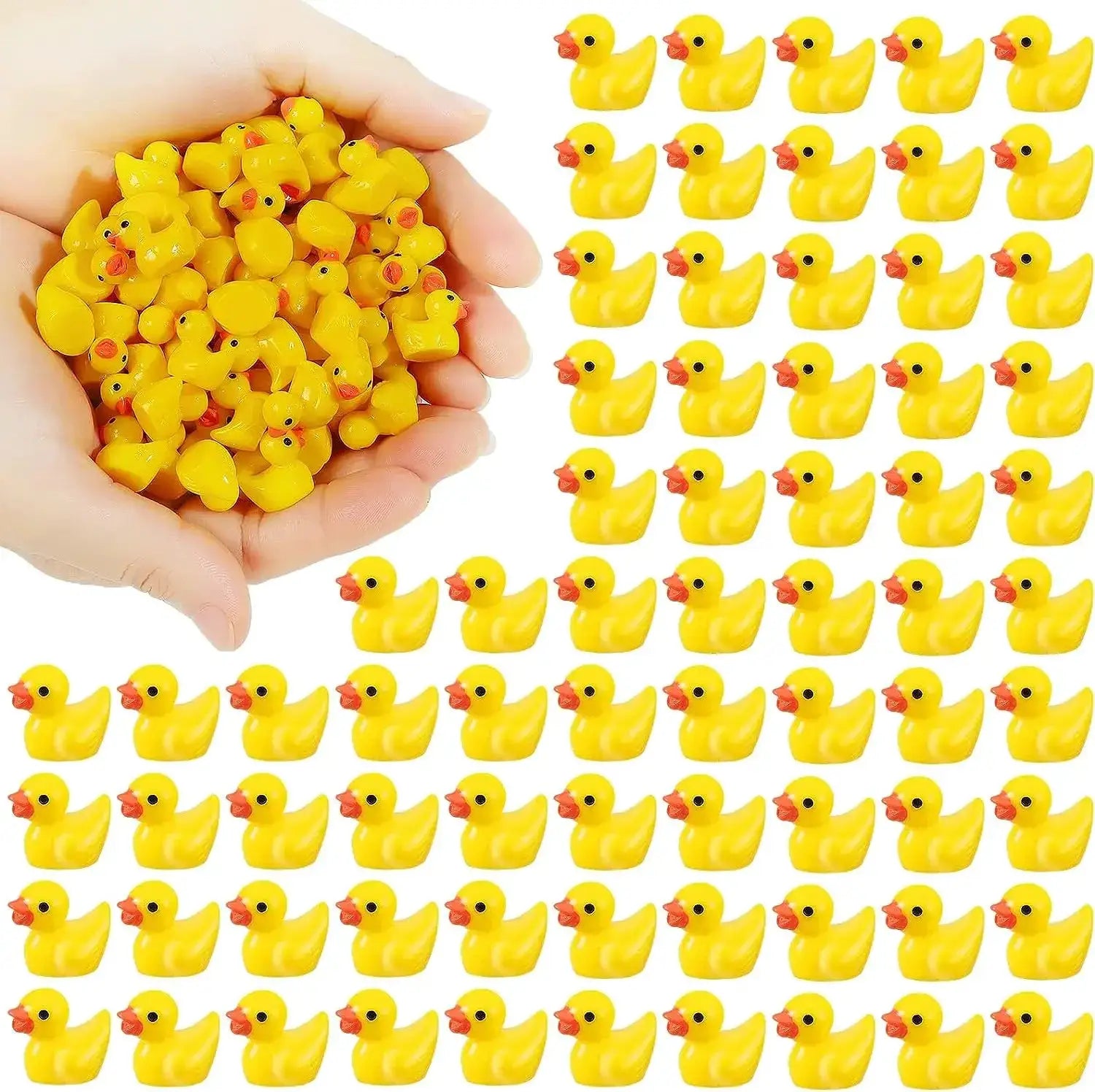 Simples Market mini resin ducks: yellow tiny duck charms, 100/200pc set for party DIY