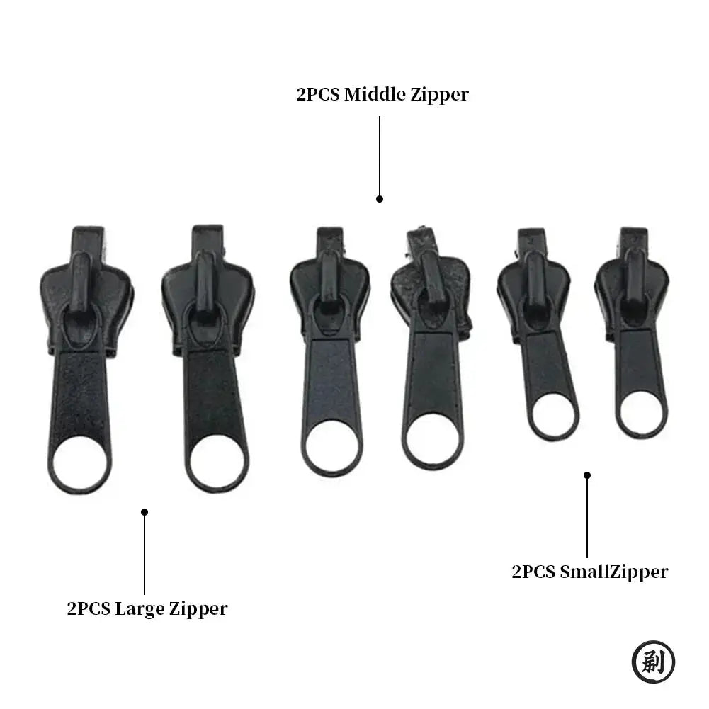 Universal 3 Size Zipper Repair Kit Instant Fix Replacement Zip Slider Teeth Rescue For Clothes Bags Accessories