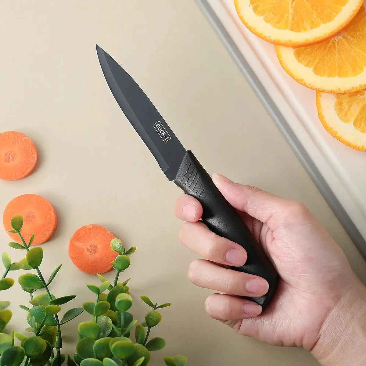 CulinaryCraft 3 And 5 Piece Kitchen Knife Set With High Grade Black Steel Blades And Durable Plastic Handles Gift Ready