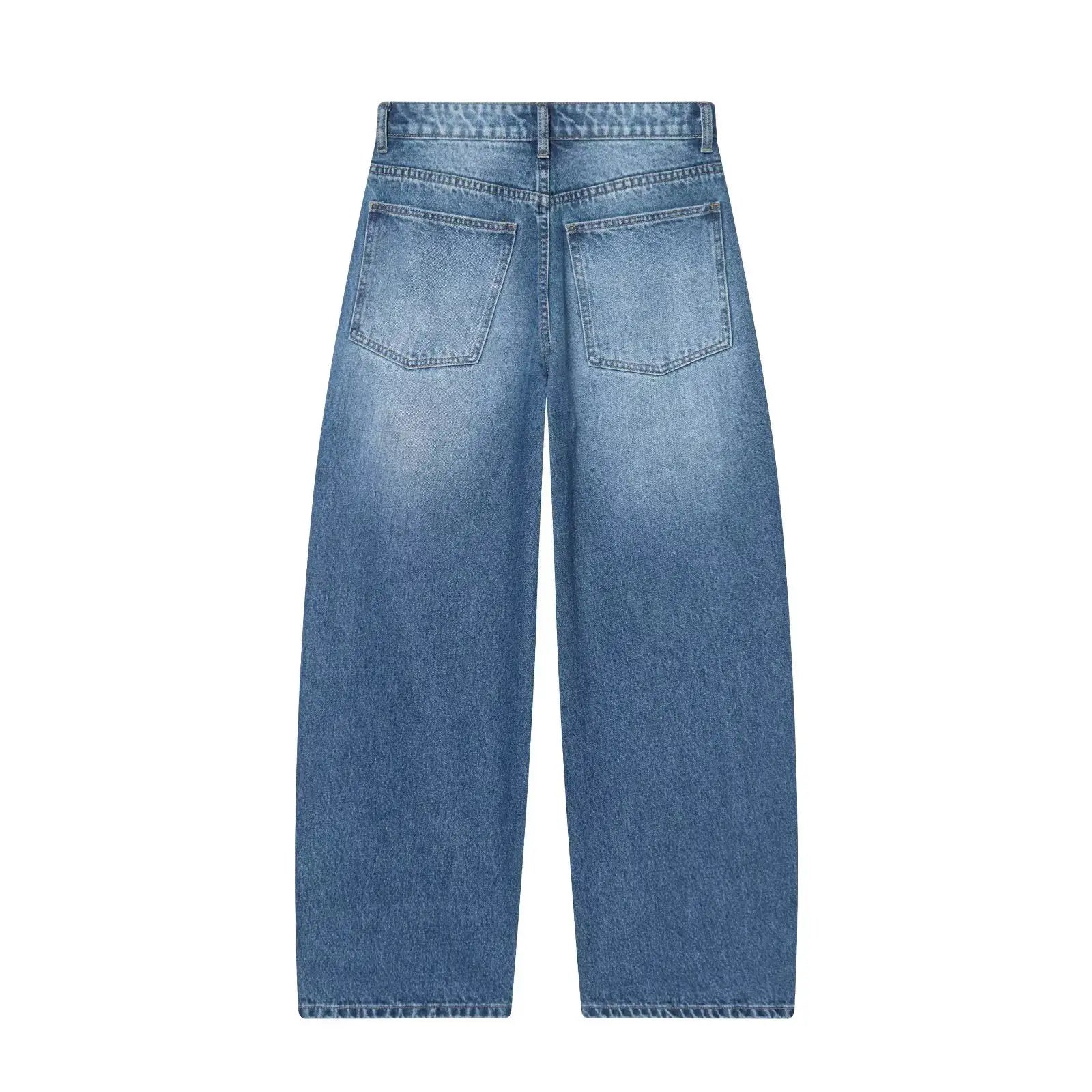 European And American Style 2025 Winter Mid Waist Balloon Jeans