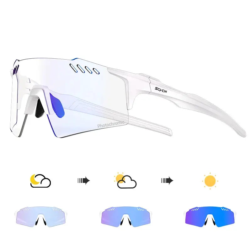 SCVCN Photochromic Cycling Glasses With Adaptive Lenses UV400 Protection For Outdoor Sports