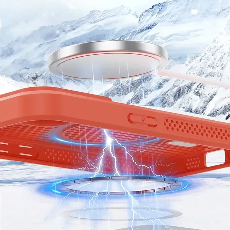AeroShield Cooling Heat Dissipation Phone Case for iPhone 11 Pro Max to 17 Pro MagSafe Compatible Breathable Hard Back