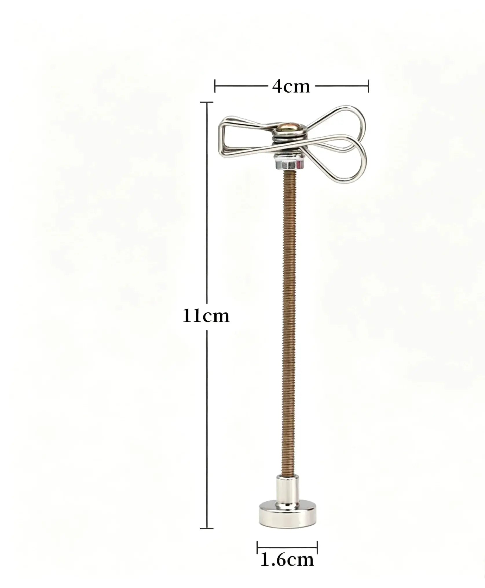 Magnetic incense clip stand with large ash tray by Simples Market, silver metal with threaded shaft and butterfly clip