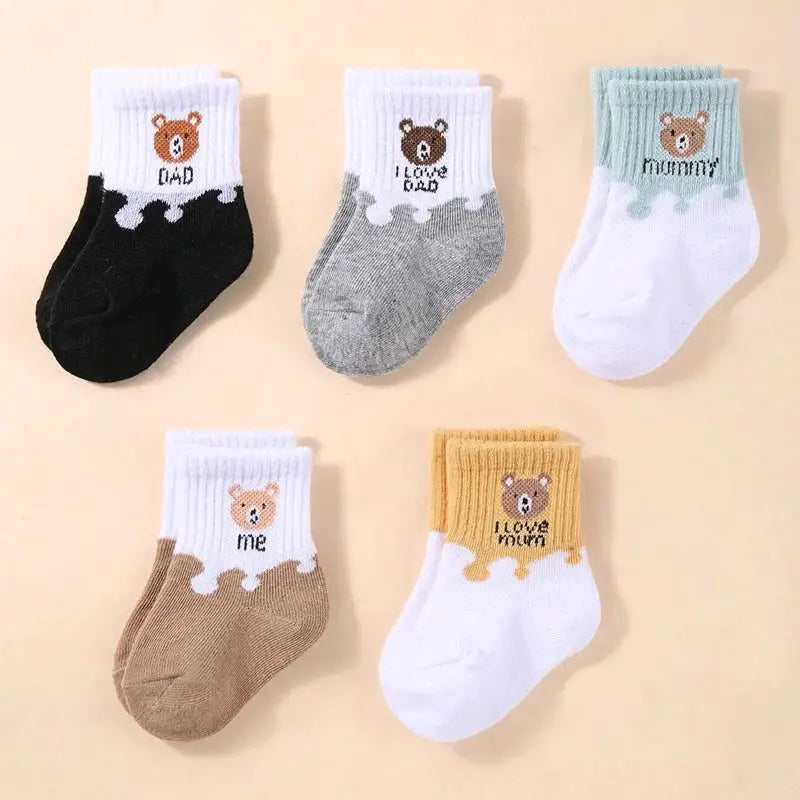 Five Pairs Baby Socks Low Cut Ankle Socks For Newborns Toddlers 0 To 12 Months Breathable Polyester Elastane