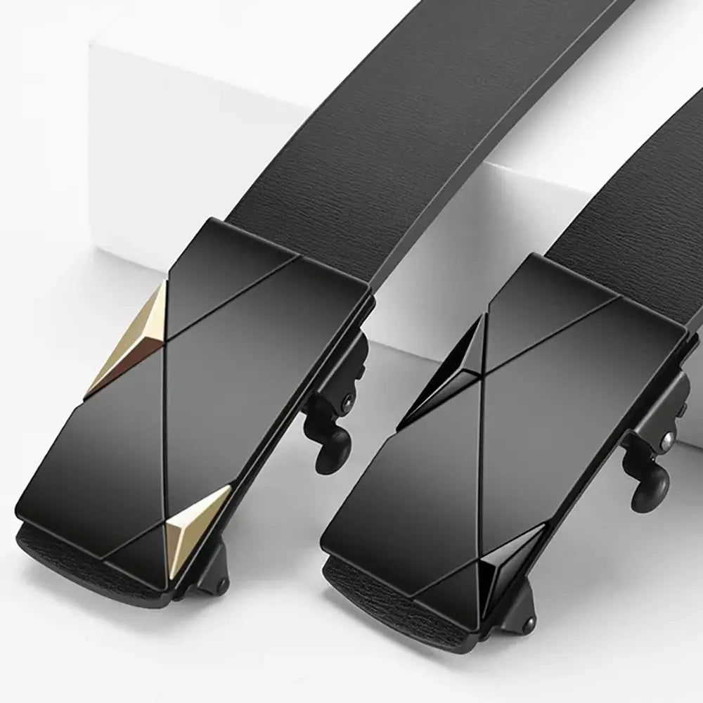 UrbanWeave Mens Automatic Buckle PU Belt Durable Business Casual Accessory With Smooth Fit