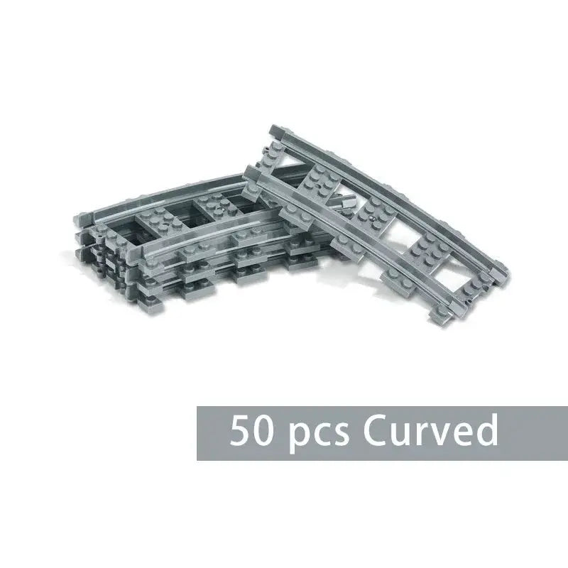 MOC Compatible Train Track Set With Straight And Curved Rails Switches And Crossings For Kids 6 Plus 10 To 100 Pieces