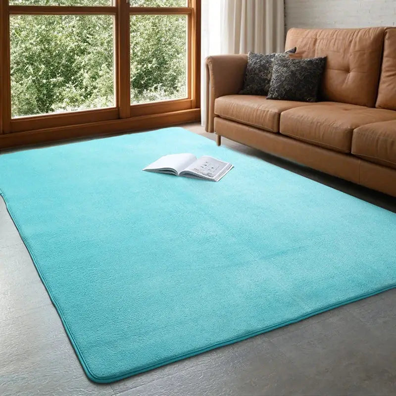 VIKAMA coral velvet carpet by Simples Market, turquoise large-area rug, soft non-slip living room floor mat