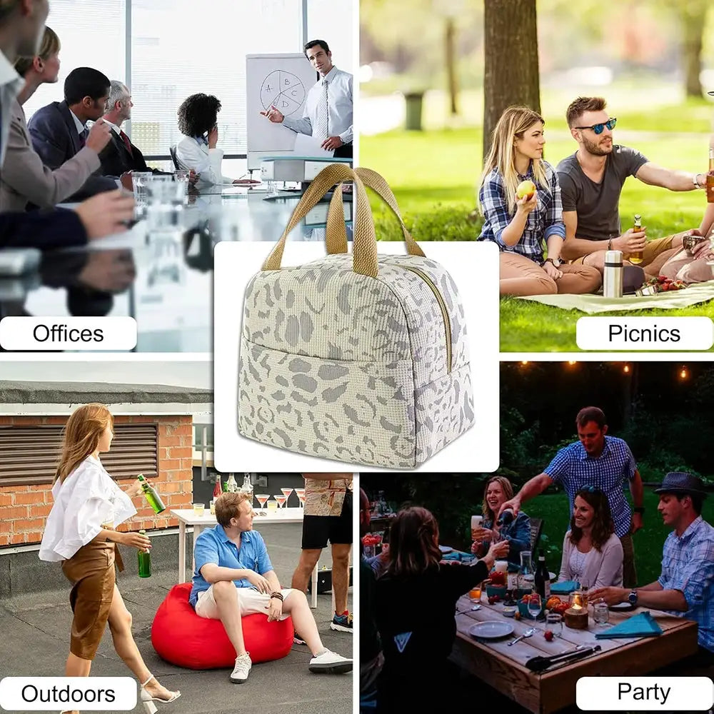 Ink Pattern Insulation Bag For Lunch And Bento Boxes Portable Lunch Box Bag For Outdoor Travel And Picnics