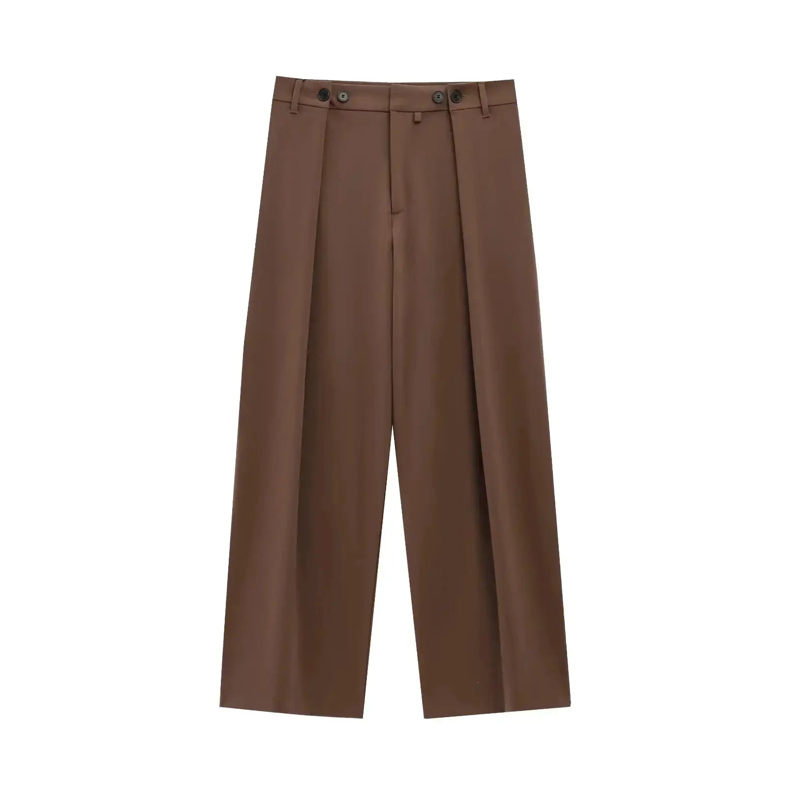 KONDALA brown wide-leg trousers by Simples Market with belt loops