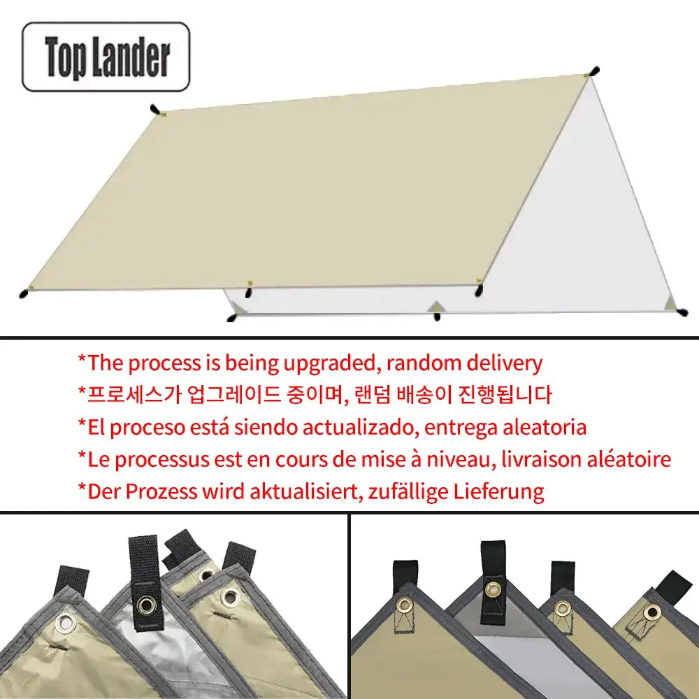 Ultralight Waterproof Tarp Tent 4x4m 5x3m 4x3m 3x3m Camping Awning Sun Shelter Garden Canopy for Outdoor Beach Hiking