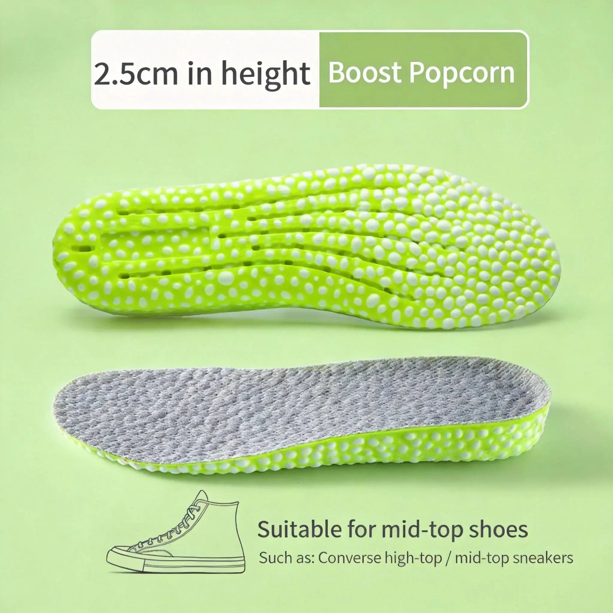Invisible Height Increase Insoles EVA Material Breathable Shock Absorption Arch Support For Shoes Men Women