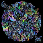 100 Pack Transparent Butterfly Laser Stickers Holographic PET For Laptop Water Bottles And Helmet Creative Retro Design