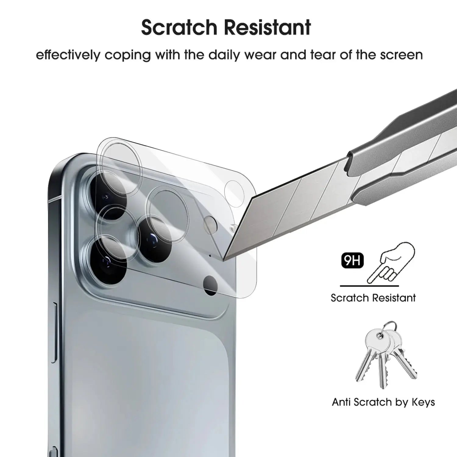 Camera lens tempered glass protector for iPhone 17 Pro Max/17 Air, full-coverage, scratch-resistant
