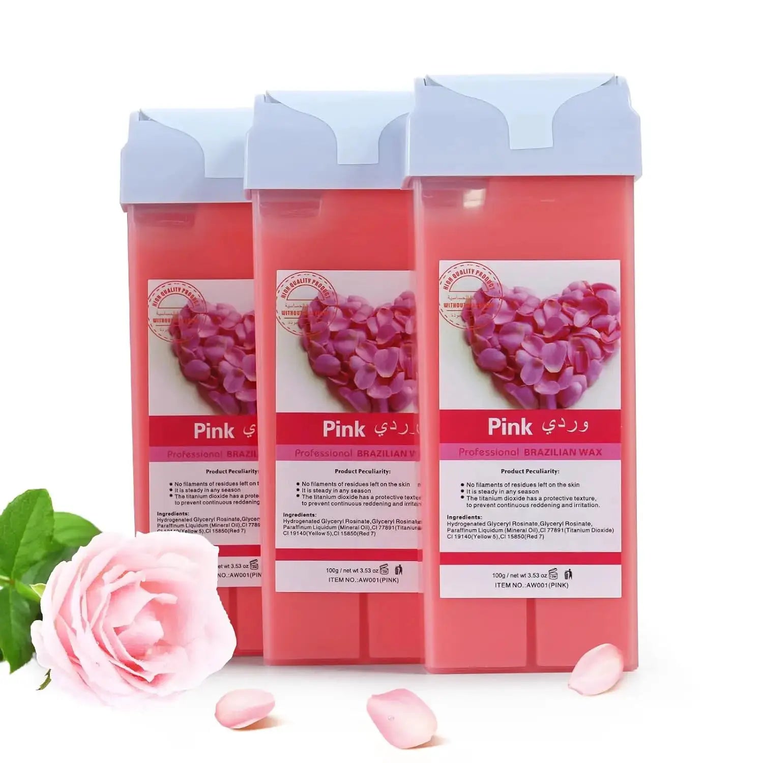 Simples Market pink roll-on wax refill cartridges, 3-pack, lavender scent for bikini/body hair removal