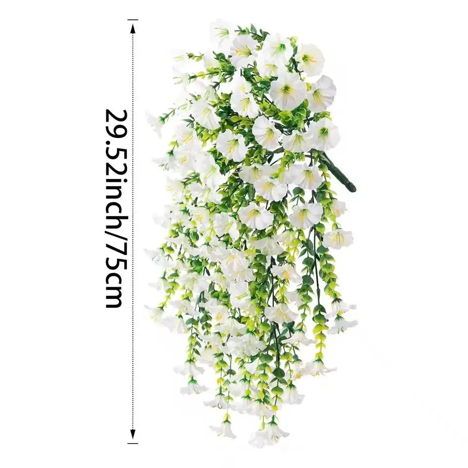 UV Resistant Artificial Morning Glory And Eucalyptus Hanging Decor For Home Garden Weddings Outdoor Use