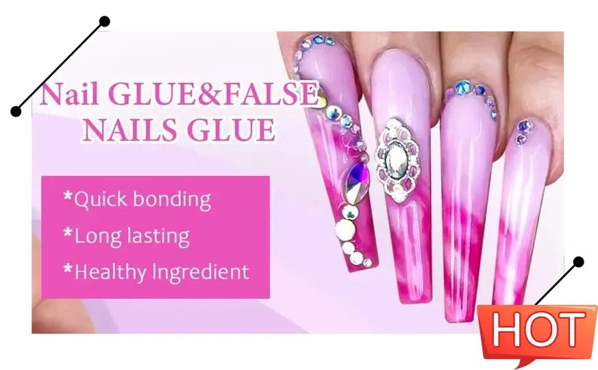Gel nail wraps in pink-purple gradient, full-cover decals with rhinestone accents for UV lamp cure