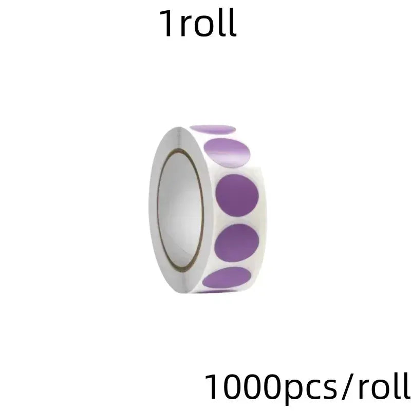 1000 Color Dot Label Stickers Coated Paper Round Sticker Rolls for Color Coding Kawaii Stationery Aesthetic