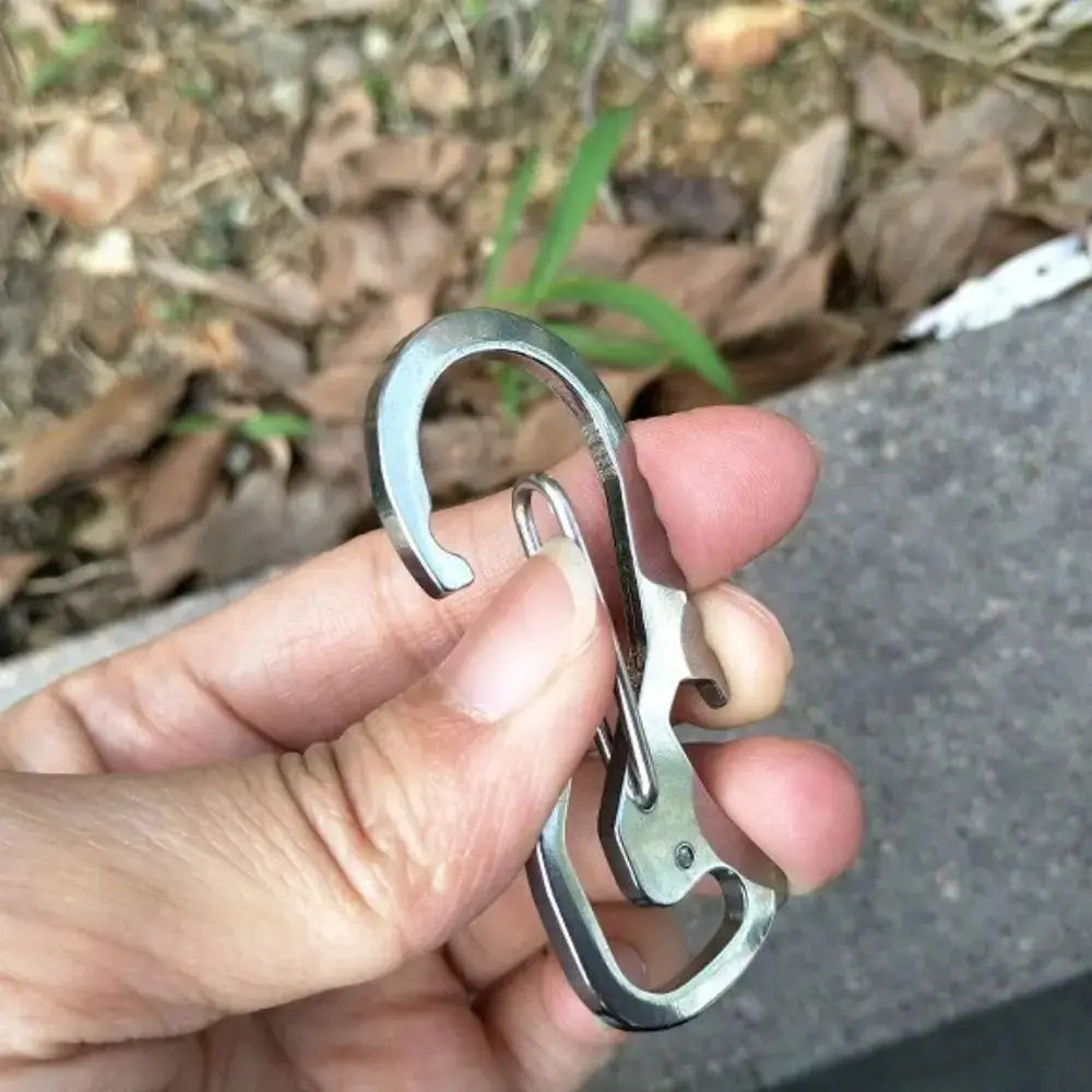 Bottle opener carabiner with built-in hex driver, stainless steel outdoor keychain
