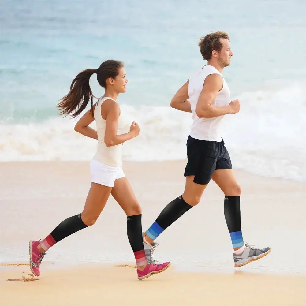 Compression Calf Sleeves For Men And Women 20 To 30 MmHg Footless Shin Splint Relief For Running Cycling