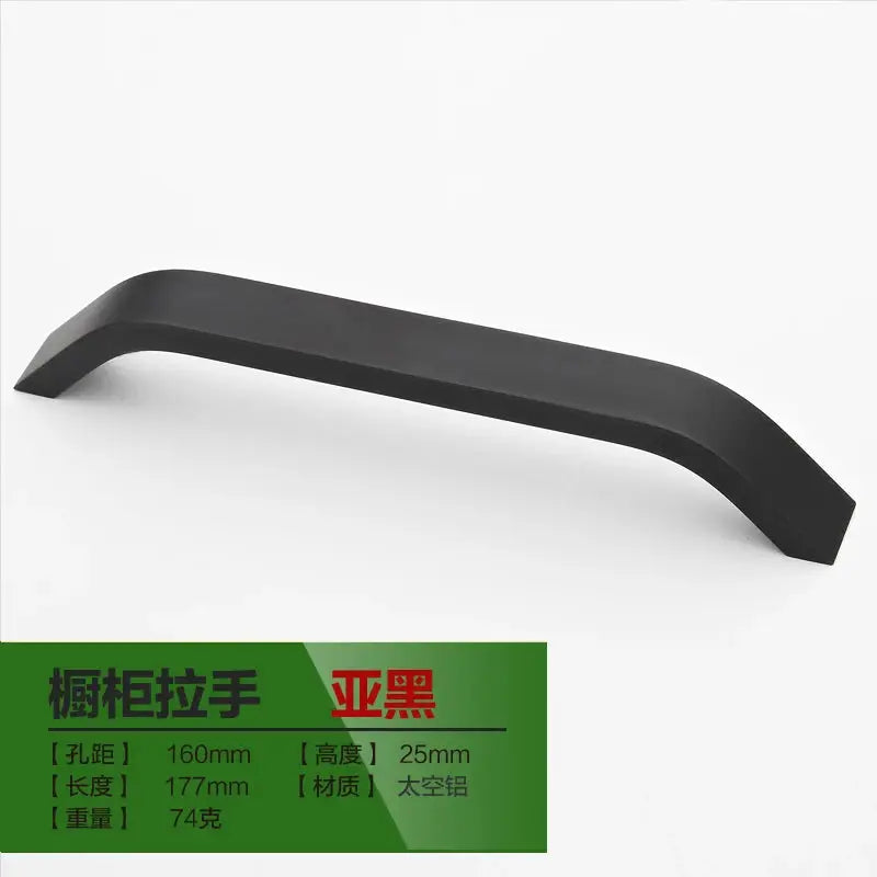Black Aluminum Alloy Cabinet Knobs and Handles Set for Cabinet and Drawer Pulls 96mm 128mm 160mm 192mm