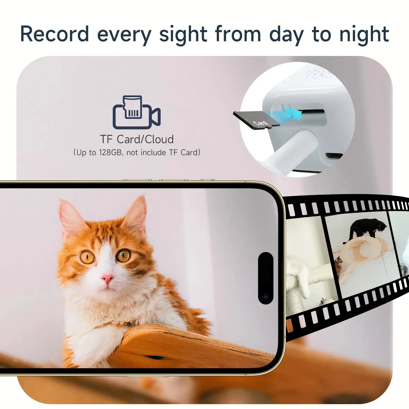 HEIYOUCAM Window Camera by Simples Market; 3MP, 2.4/5GHz Wi‑Fi, color night vision through glass; TF/Cloud up to 128GB.